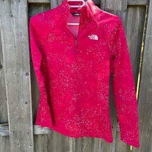 The North Face pink galaxy splatter quarter zip M